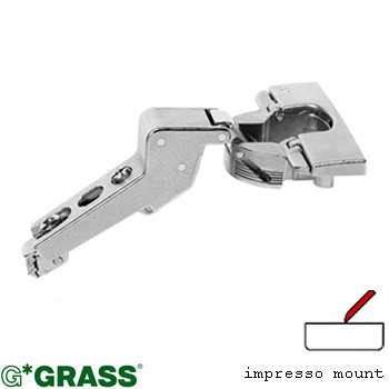 Grass NEXIS Impresso tool-less HINGE 100deg C15 inset Hettich/Salice pattern F014072460 ** ex SA **