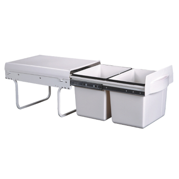 Twin bin - standard - pull-out 2 x 15 ltr with handle 315h x 340w x 510d
