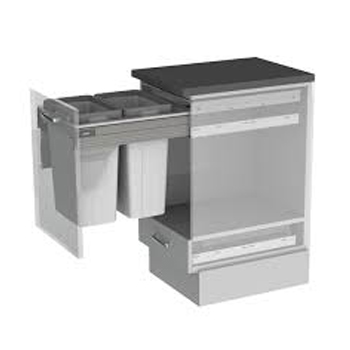 BIN & FRAME SET to suit 450mm cabinet width - 2 x 21 ltr bucket and frame