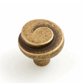Castella PLUME 30mm Knob Antique Brass CAS411
