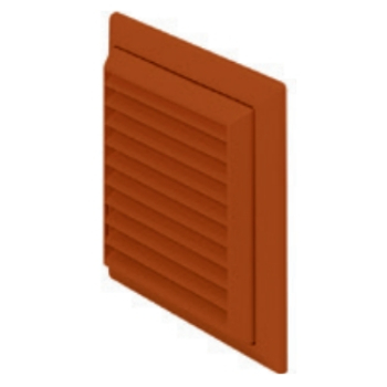 DOMUS F4904T Louvred grill with flyscreen 100mm spigot Terracotta