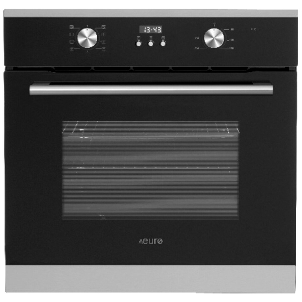 Euro EO608SX 60cm Fan Forced Multifunction Built-in Oven - Stainless/Black