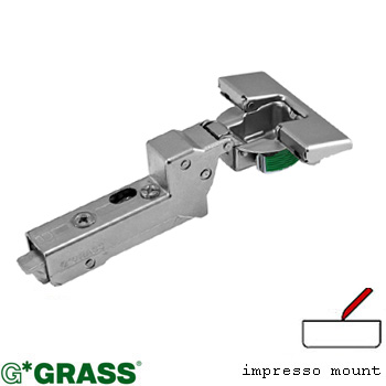 Grass TIOMOS Impresso tool-less HINGE 110deg C19 inset Mepla/Blum pattern SOFT CLOSE F017139332228