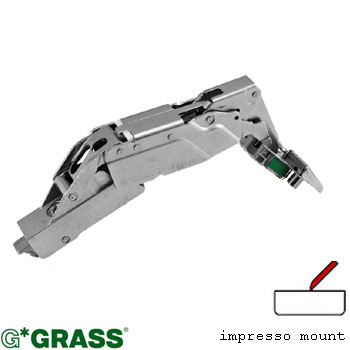 Grass TIOMOS Impresso tool-less HINGE 160deg C00 full-overlay Mepla/Blum pattern SOFT CLOSE F017139350217