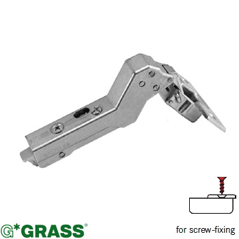 Grass TIOMOS screw-on HINGE 45deg overlay Mepla pattern with damper F028138107213