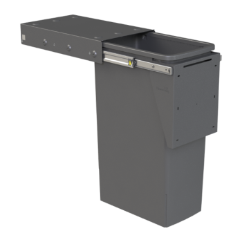 Hideaway Compact bin KC140SCDC Door pull 1 x 40ltr  Cinder SOFT CLOSE