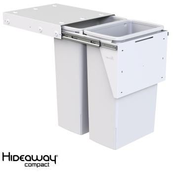 Hideaway Compact bin KC240SCD Door pull 2 x 40ltr White SOFT CLOSE