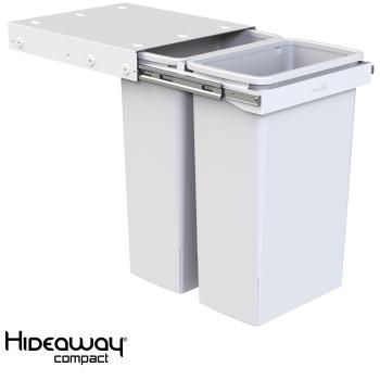 Hideaway Compact bin KC240SCH Handle pull 2 x 40ltr White SOFT CLOSE