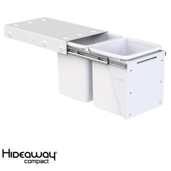 Hideaway Compact bin KC30SCD Door pull 2 x 15ltr White SOFT CLOSE