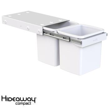 Hideaway Compact bin KC30SCH Handle pull 2 x 15ltr White SOFT CLOSE