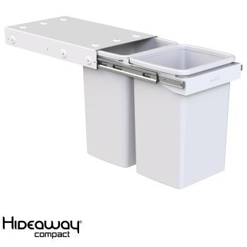 Hideaway Compact bin KC40SCH Handle pull 2 x 20ltr White SOFT CLOSE