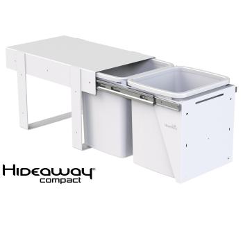 Hideaway Compact bin KCF215D Door pull 2 x 15ltr White FLOOR MOUNT
