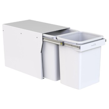 Hideaway Compact bin KCF220SCH Handle Pull 2 x 20ltr White FLOOR MOUNT SOFT CLOSE