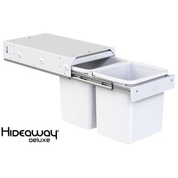 Hideaway Deluxe Bin KK4H Handle Pull 2 x 15ltr White