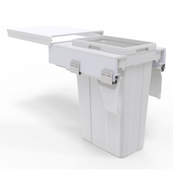 35L Bucket White Cabinet Waste Bin to suit 400mm cabinet