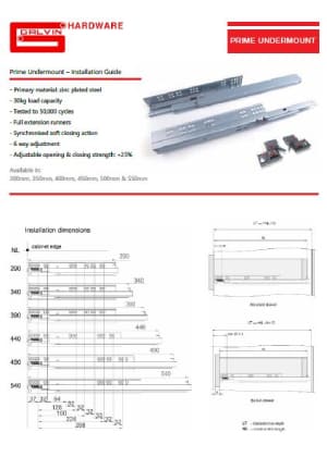 Prime Undermount Installation Instruction Cover