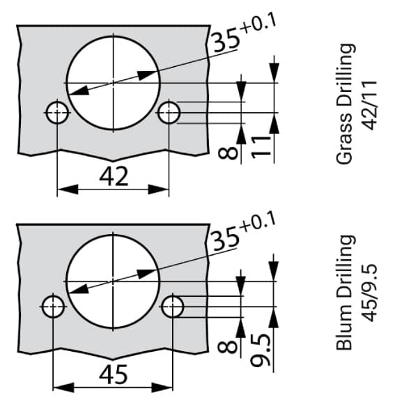 Grass TIOMOS 155 Degree Toolless Impresso Hinge K3 Overlay Grass/Blum Pattern [Soft