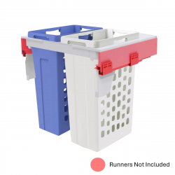 Pull Out Laundry Basket to suit 600mm Cupboard 2 x 35L Basket 