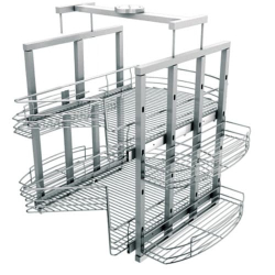 Pie Cut Chrome Lazy Susan for Kitchen Cabinet