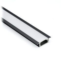 Galvin Prime Lighting LED Strip Aluminium Diffuser Channel Black with Frosted Diffuser