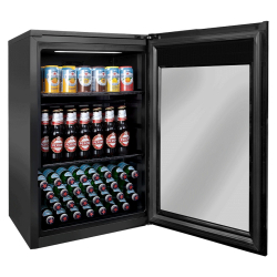 Artusi ABC1B 100L Outdoor Bar Fridge Black Single Door Open & Full
