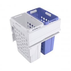 Double Basket Pull Out Laundry Hamper Basket 2 x 35L Hampers