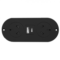 In Drawer Power Point USB A USB C Black