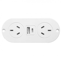 In Drawer Power Point USB A USB C White