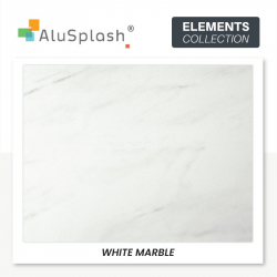 AluSplash Splashback White Marble